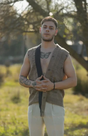 Ehram Ceviz Motif Yelek Erkek 1