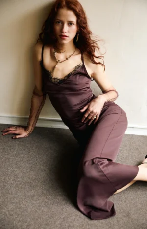 Kahverengi uzun elbise (2)