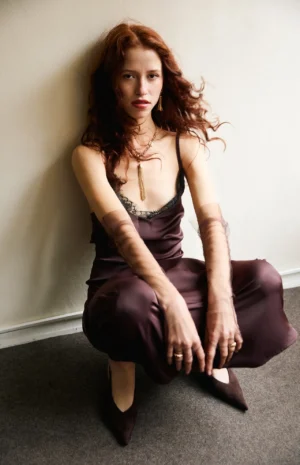 Kahverengi uzun elbise (3)